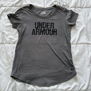 Under Armour Womens Size Small Loose HEATGEAR Short Sleeve T-Shirt Tee Gray